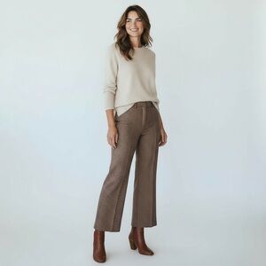 Judith & Charles 100% Wool Brown Plaid Pants​​​​